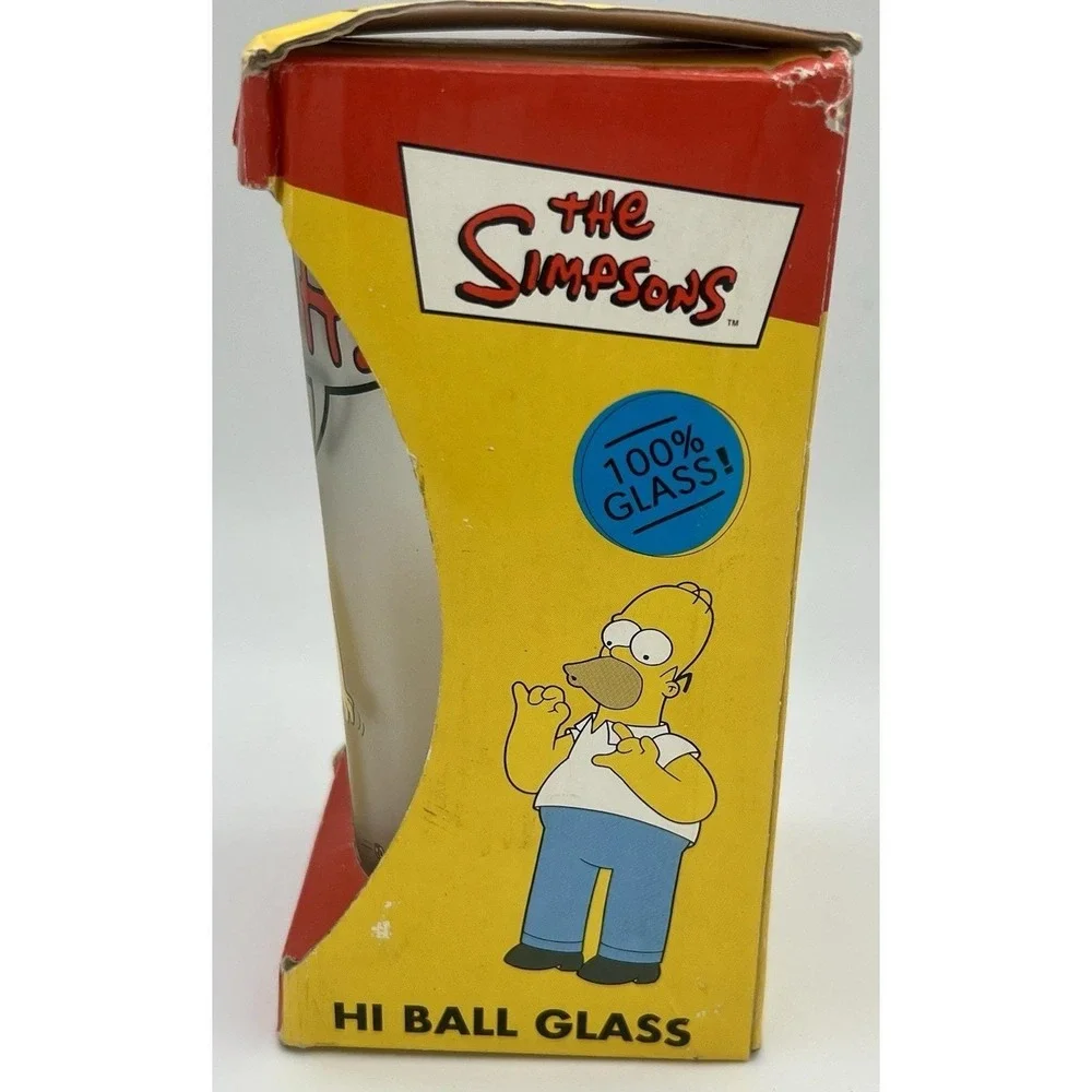 Simpsons Homer Simpson Hi Ball Glass D'OH Underwear 2000 New In Box
